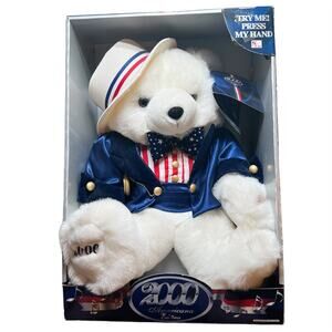 Vintage 2000 Americana Edition Collectible Plush Musical Bear